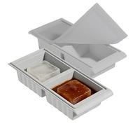 Plateau en silicone pour congélateur, récipients hermétiques à 2/4 compartiments, moule en silicone avec couvercle | pour bouillon, soupes, avances, préparation des repas, surgelation, cuisson, maison
