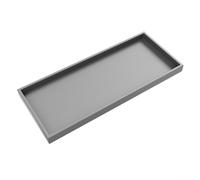 Plateau en silicone pour distributeur de shampooing et de savon pour salle de bain, plan de travail, évier antidérapant, passe au lave-vaisselle, incassable (gris, 30 x 12,5 cm)