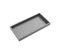 Plateau en silicone pour douche et salle de bain pour distributeur de savon pour organisateur de shampooing, plan de travail, évier, passe au lave-vaisselle, design antidérapant (gris, 20 x 10 cm)