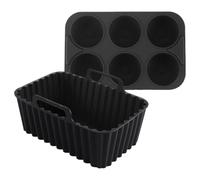 Plateau En Silicone Pour Friteuse Sans Huile | Tapis pour Panier de Air Fryer en Silicone | Accessoire Antiadhésif pour Micro-ondes Congélateur Plats Rôtis Cuisine Appartement Pizza