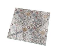 Plateau en Verre 50x50 cm Carré Verre Trempé Decoratif Décor Élégant Durable pour Le Salon, la Cuisine et la Salle à Manger Surface Lisse - Motif Mosaïque avec Ornements