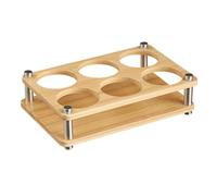 Plateau en verre à liqueur - Étagère à alcool en bois - Support en verre de base fixe - Table de service à whisky Tequila - Table de service pour pub de fête, pour la maison, les étagères, les