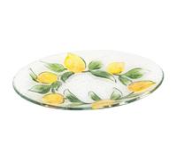 Plateau en Verre, Motif Citrons et diamètre 31 cm