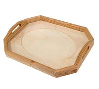 Plateau en verre pour basée. octogonal. En Bois En écru, se peut peindre.