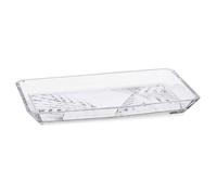 Plateau en verre rectangulaire - Pasabahce - 27 5 cm - Transparent - Idéal pour pâtisseries - Élégant - Pieds - Oblongue