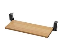 Plateau ergonomique coulissant pour clavier sous le bureau avec pince en C, extension de 78,7 cm pour écrire, capacité de charge de 25 kg (bois naturel)