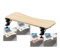 Plateau ergonomique en bois pour clavier - Pliable à 90° - Support coudé à pince - 4 couleurs (noyer) - 52 x 25 cm