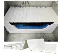Plateau et housse de baignoire de luxe - Panneau d'isolation multifonction en PVC (0,6 cm d'épaisseur) pour lecture et relaxation - Étagère de bain pliable anti-poussière (70 x 127 cm)