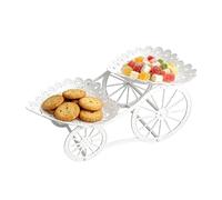 Plateau étagé avec support, plateau élégant avec style chariot et support pour muffins, pour mariages, buffets, dîners festifs, vacances, apéritifs Finger Foods Bonbons et Muffins
