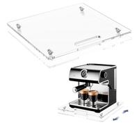 Plateau extensible pour machine à café - Plateau en acrylique transparent de 35,56 x 33,02 cm avec roulettes en caoutchouc | Organisateur de plan de travail pour machine à, mixeur, toa