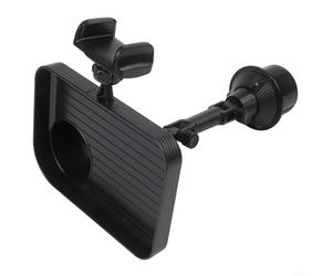 Plateau extensible pour porte-gobelet de voiture avec support de téléphone amovible rotatif à 360° pour la plupart des porte-gobelets de véhicule - Snack compact pour un nettoyage facile des