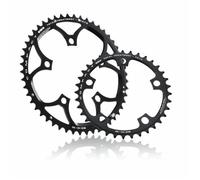 Plateau extérieur compact - MICHE - 9/10v - noir/blanc - BCD 110 - Ergal 7075 - CNC fraisé