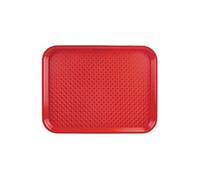 Plateau Fast Food en Plastique Rouge 345x265mm
