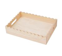 Plateau festonné, plateau ondulé pour table basse, support en bois avec poignées, organisateur de rangement, pièce centrale décorative, décoration pour la maison