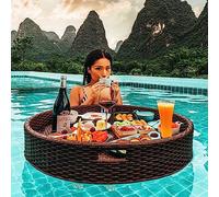 Plateau flottant avec motif tissé pour piscine, spa et fête