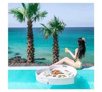 Plateau Flottant, Bar Flottant, Piscine, Plateau Flottant, Plateau De Service Et Porte-gobelet for Piscine Ou Fête sur La Plage, Salon Flottant, Rafraîchissement(White)