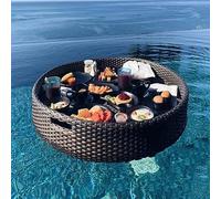 Plateau Flottant, Plateau De Petit-Déjeuner élégant Pour Table Et Bar, Spas, Bain Et Fêtes | Plateau Flottant Pour Piscine Servant Des Boissons, De La Nourriture Sur L'eau,60*60*20-Black