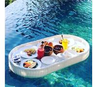 Plateau flottant pour piscine et spa - Design rotin tressé pour boissons et collations - Idéal pour la relaxation dans l'eau et les réunions sociales
