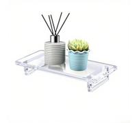 Plateau fonctionnel en acrylique pour comptoirs de salle de bain avec base à séchage rapide et sécurisée pour contenir du savon, des bouteilles de parfum et des accessoires de coiffeuse (chargement