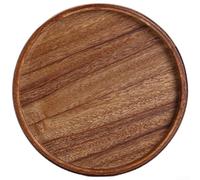 Plateau fonctionnel en bois de noyer pour servir du thé, du café, des desserts et des fruits avec une esthétique minimaliste qui se marie avec différents thèmes de décoration (rond, 25 cm)