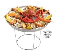 Plateau fruits de mer en inox - ROGER ORFÈVRE - Ø 36 cm - Rond - 4 cm de hauteur - Gris