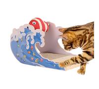 Plateau griffoir pour chat avec boule : coussinet griffoir multi-usages, structure incurvée ergonomique, fonction de piste d'accouplement, matériau durable | Exercice, divertissement,