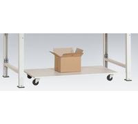 Plateau inférieur à roulettes 1375x500mm, sans arceaux RAL 7035 gris clair Manuflex AS1163.7035