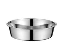 Plateau Inox Plateau de rangement rond en acier inoxydable for fruits et aliments, assiette profonde avec poignée, moules à gâteaux, à pain, plat de cuisson(Flat bottotm no ear,38cm)
