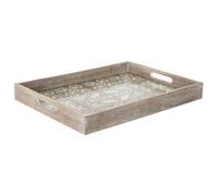 Plateau ""Iram"" blanc 40x4,5cm - Atmosphera Créateur d'intérieur