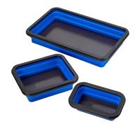 Plateau magnétique pliable - Plateau magnétique pour boulons - magnétique pour lot de 3 vis de tailles différentes - Plateau magnétique pour loisirs, automobile, vis à machine, bleu - Voir