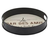 Plateau médium et métal noir Le bar des amis