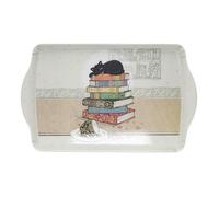 Grand Plateau mélamine avec des Chats - Motif Chat Dormant sur des Livres - Taille 24 * 38CM (9 * 15 inches)