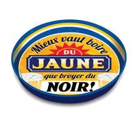 Retrò Plateau métallique Boire du Jaune