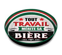 Retrò Plateau métallique MERITE SA BIERE 33 cm Vert