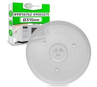 Plateau Micro Onde Ø 31,5 cm avec 3 Pieds de Support avec le Code Original 49016762 pour Candy - Assiette Micro Onde 315 mm en Verre Trempé Résistant à la Chaleur - ONIX TECH