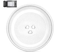 Plateau Micro Onde Universel 24,5 cm avec 3 Fixations, Assiette Tournante en Verre Micro Ondes Type Y, Pièce de Remplacer Plateau Turntable Micro-Ondes, Plaque Tournant pour Four à Micro-Onde