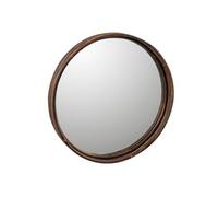 Plateau & Miroir Design Rond & Rotin 40cm Marron