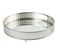 Plateau Miroir Plateau De Service Décoratif Rond Nikita Argent