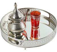 Plateau miroir Plateau de service Plateau déco Rond Nikita Argent