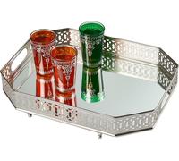 Plateau miroir Plateau de service Plateau décoratif Agata Argent