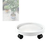 Plateau mobile pour pots de fleurs, Support rond mobile pour bonsaï, Bac à plantes étanche et réceptacle à eau, Convient pour une utilisation intérieure et extérieure, terrasses incluses white ID 40