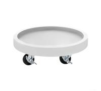 Plateau mobile rond robuste de 27,9 cm, support à roulettes pour grands pots, base à roulement lisse pour protéger les sols, mobilité facile pour jardin intérieur (blanc)
