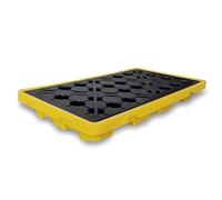 Plateau modulaire de confinement pour fuites de liquides, plate-forme de confinement des déversements de tambour d'huile avec poches de vidange et de chariot élévateur, grille empilable pour