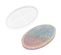 Plateau Moule en Silicone Blanc Ovale, 20x13x1.8cm Assiette de Fruits Résine époxy Moules de Coulée pour la Fabrication de Café Thé Bijoux Cosmétiques Plateau D'affichage(#1)