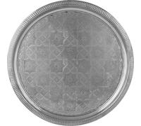 Plateau oriental de décoration Plateau de service Plateau à bougies Nacera Argent 38cm