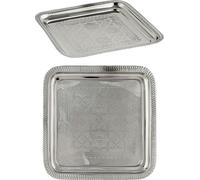 Plateau oriental de décoration Plateau de service Plateau à bougies Nacera Argent Angulaire 27cm
