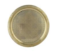 Marrakech - Plateau décoratif oriental pour le Ramadan - Rond - En laiton - 28 cm - Nacera Gold - Décoration de table pour la cuisine et le salon - Plateau de petit-déjeuner esthétique pour chambre à