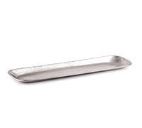 Plateau oriental en aluminium Hedye 58 cm | Plateau à thé marocain de couleur argentée | Plateau oriental argenté | Décoration orientale sur la table dressée