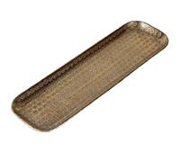 Plateau oriental en aluminium Jabar 58 cm | Plateau à thé marocain de couleur dorée | Plateau doré oriental | Décoration orientale sur la table dressée