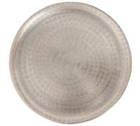 Plateau oriental en aluminium Jinan 30 cm | Plateau à thé marocain argenté | Décoration orientale sur la table dressée